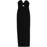 Abito lungo con scollo a cuore in nero Roland Mouret - donna 