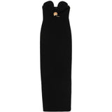 Abito lungo con scollo a cuore in nero Roland Mouret - donna 