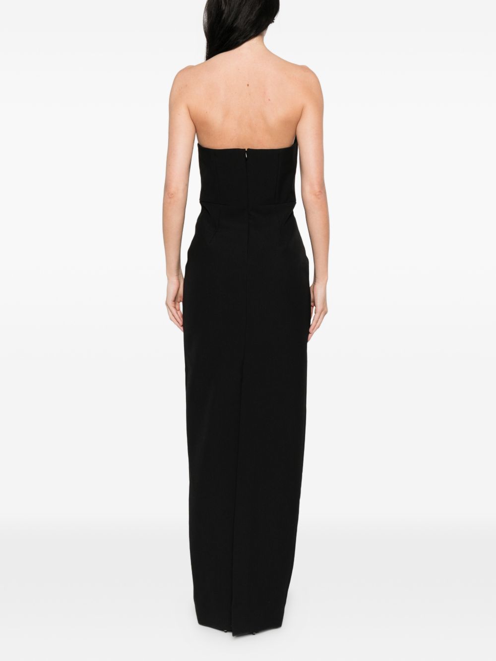 Abito lungo con scollo a cuore in nero Roland Mouret - donna 