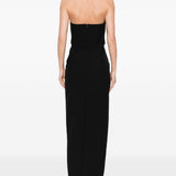 Abito lungo con scollo a cuore in nero Roland Mouret - donna 