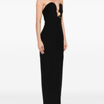Abito lungo con scollo a cuore in nero Roland Mouret - donna 