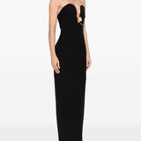 Abito lungo con scollo a cuore in nero Roland Mouret - donna 