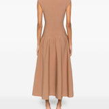 Abito midi con desigh svasato in marrone Roland mouret - donna 