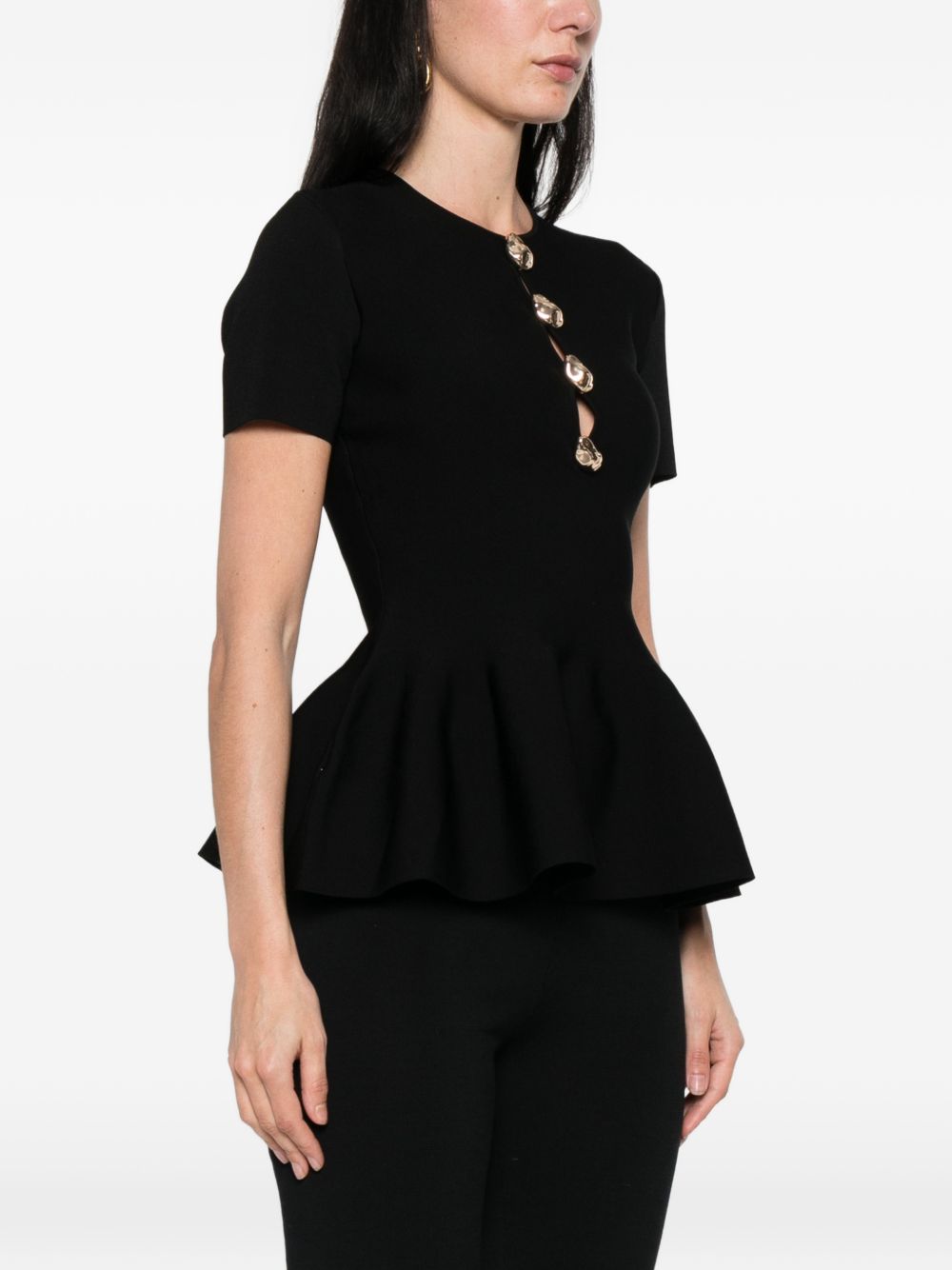 Top con bottoni in nero Roland mouret - donna 