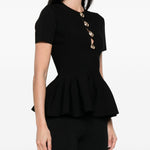 Top con bottoni in nero Roland mouret - donna 