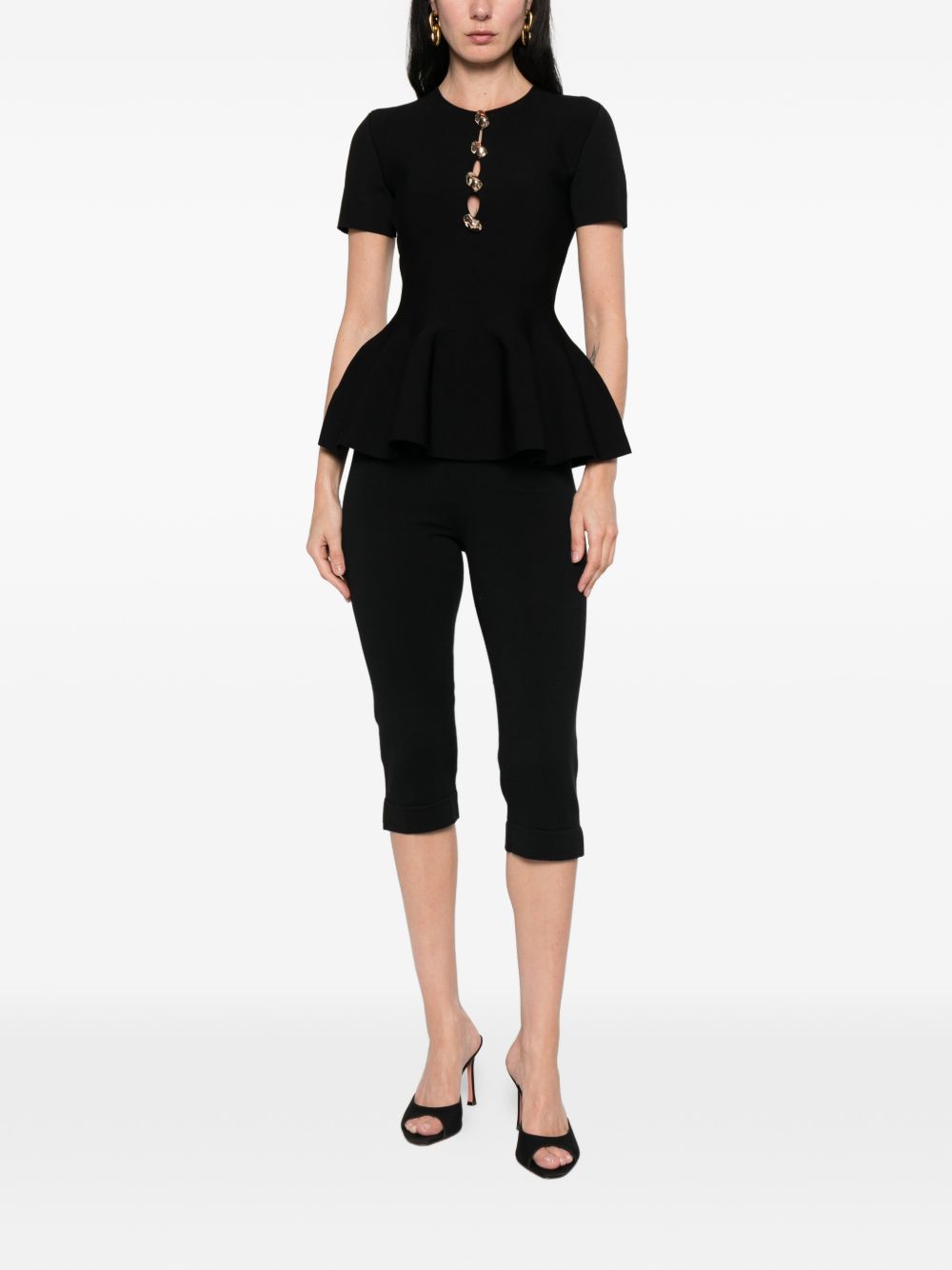 Top con bottoni in nero Roland mouret - donna 