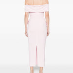 Abito midi con scollo a barca in rosa chiaro Roland Mouret - donna 