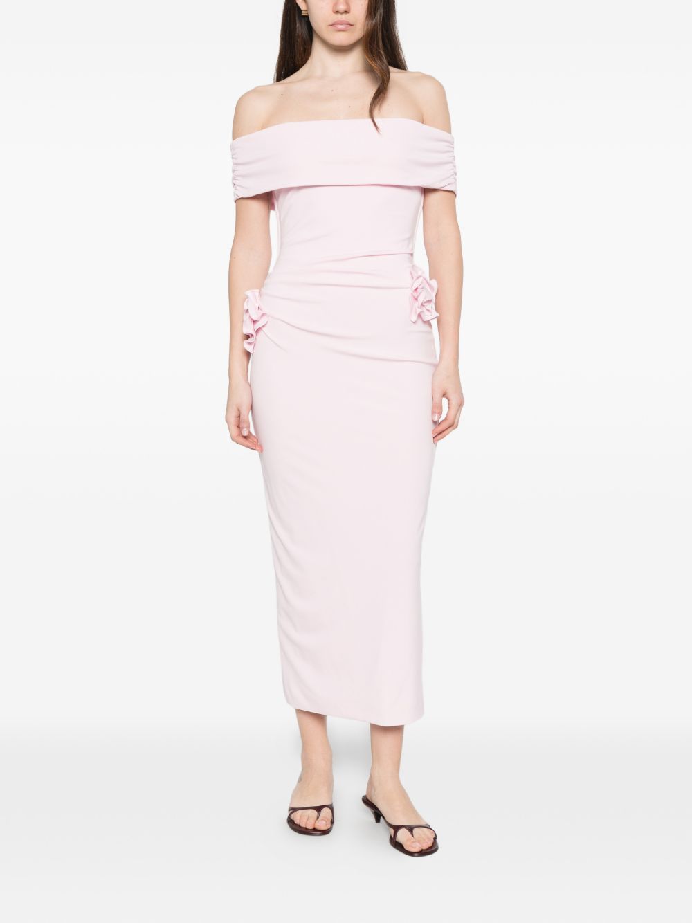 Abito midi con scollo a barca in rosa chiaro Roland Mouret - donna 