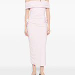 Abito midi con scollo a barca in rosa chiaro Roland Mouret - donna 
