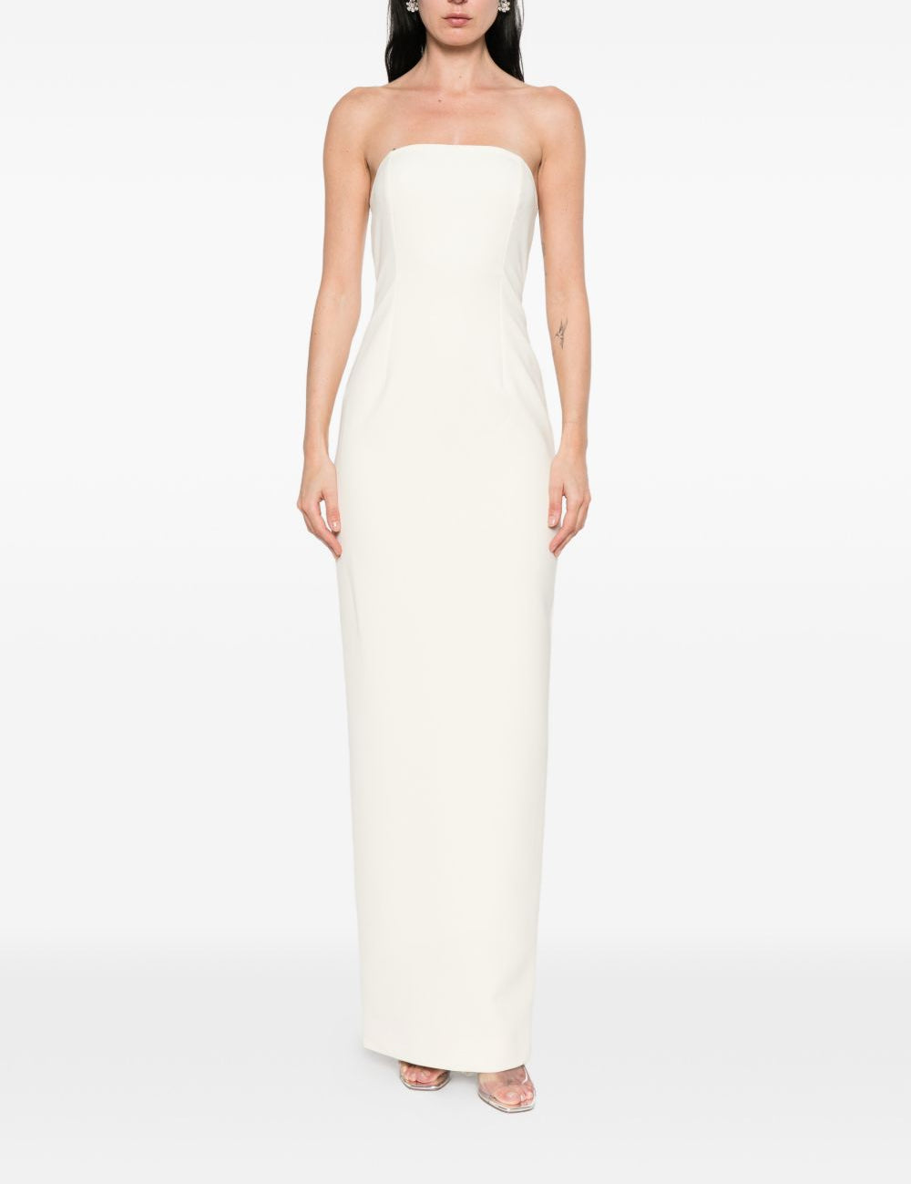 Abito lungo con piume in giallo Roland Mouret - donna 