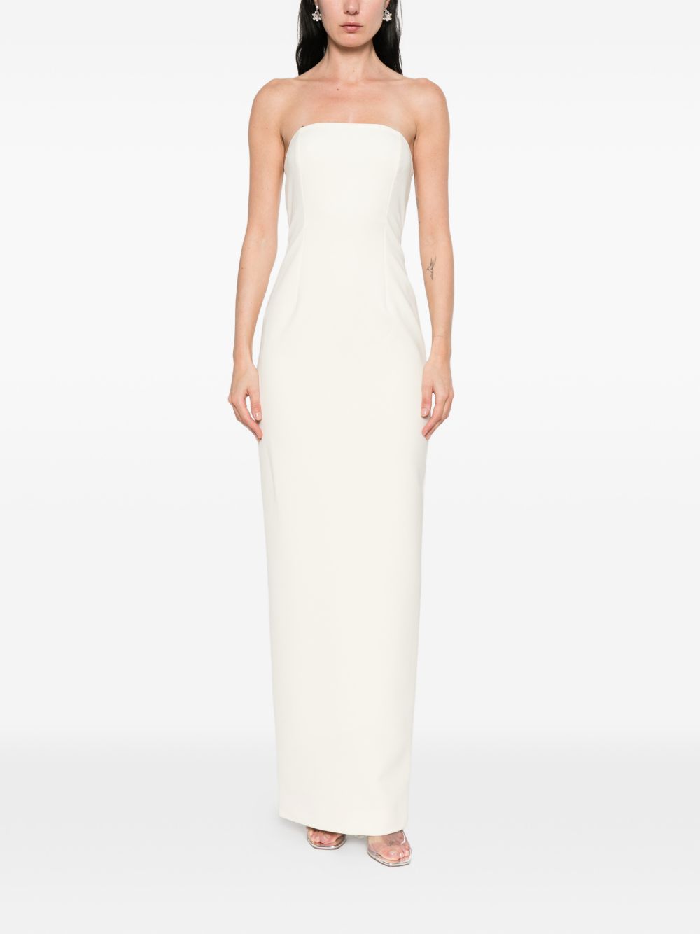 Abito lungo con piume in giallo Roland Mouret - donna 