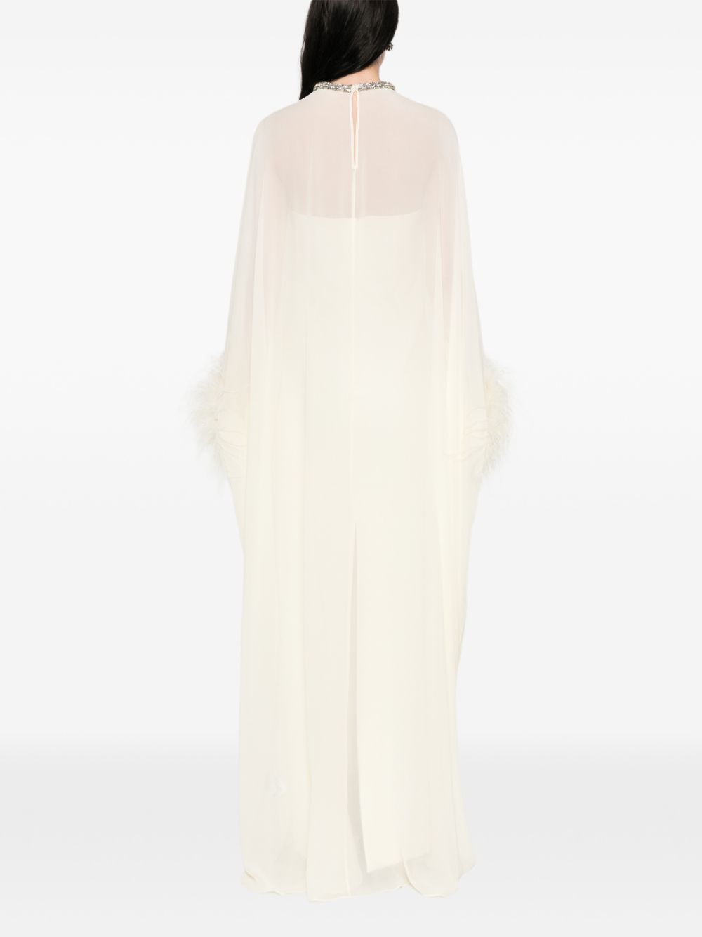 Abito lungo con piume in giallo Roland Mouret - donna 