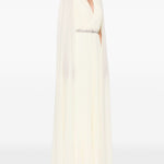 Abito lungo con scollo a V in giallo chiaro Roland Mouret - donna 