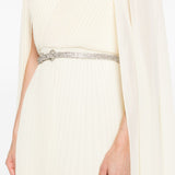 Abito lungo con scollo a V in giallo chiaro Roland Mouret - donna 