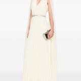 Abito lungo con scollo a V in giallo chiaro Roland Mouret - donna 