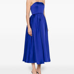 Abito midi con gonna svasata in blu Roland Mouret - donna 