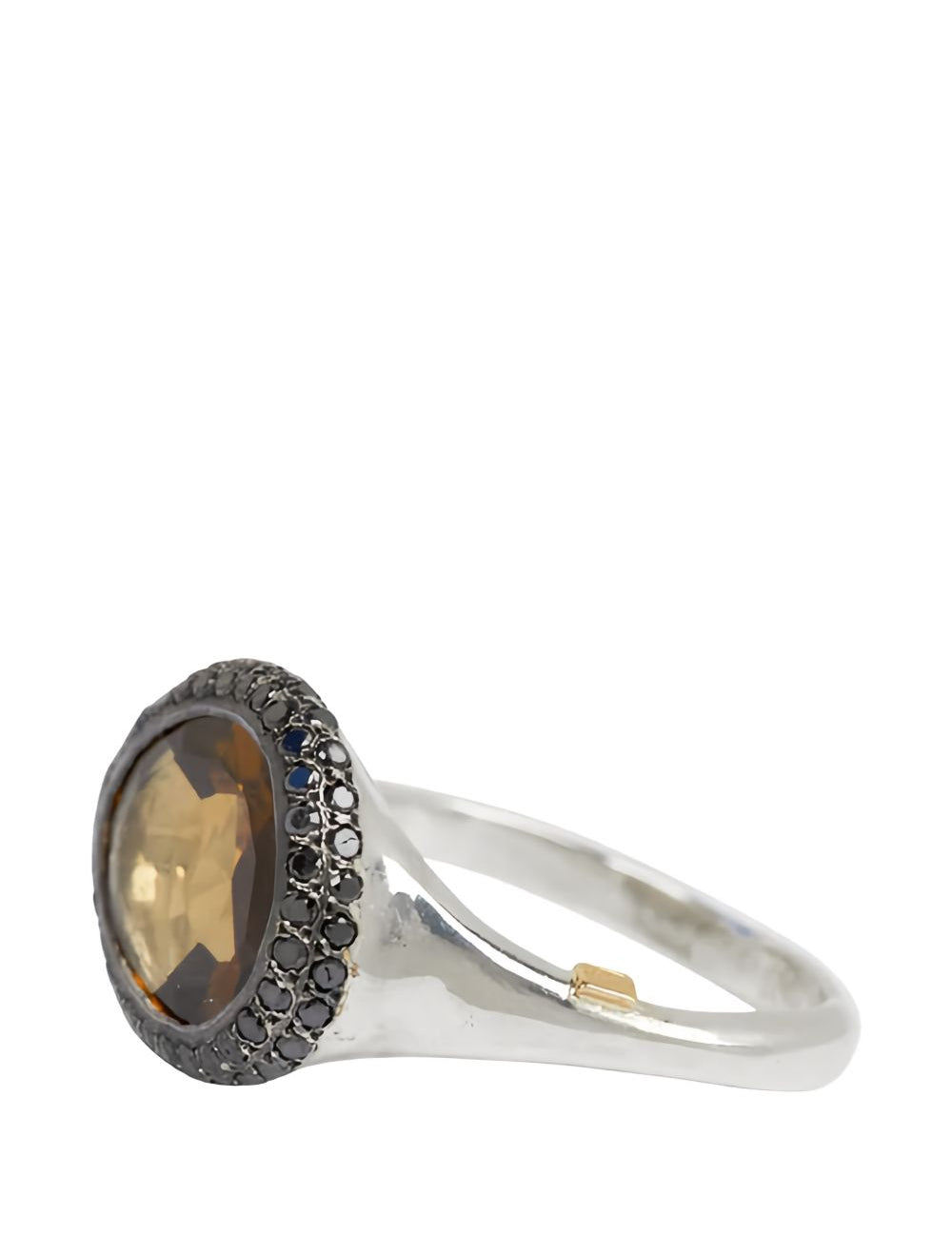 Anello olax con quarzo e diamanti neri Rosamaria - donna 