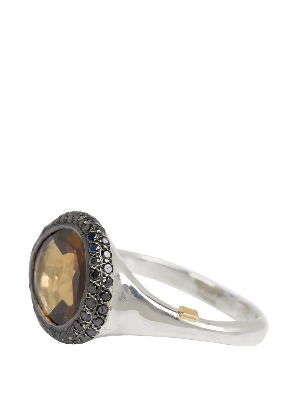 Anello olax con quarzo e diamanti neri Rosamaria - donna 