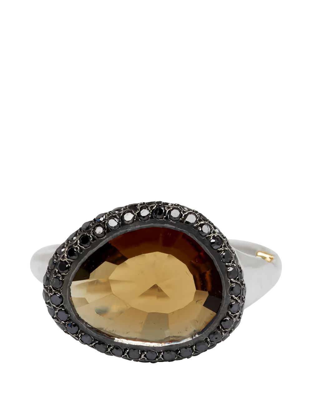 Anello olax con quarzo e diamanti neri Rosamaria - donna 
