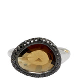 Anello olax con quarzo e diamanti neri Rosamaria - donna 