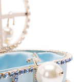 Borsa a mano con cristalli e perle holli in blu Rosantica - donna 
