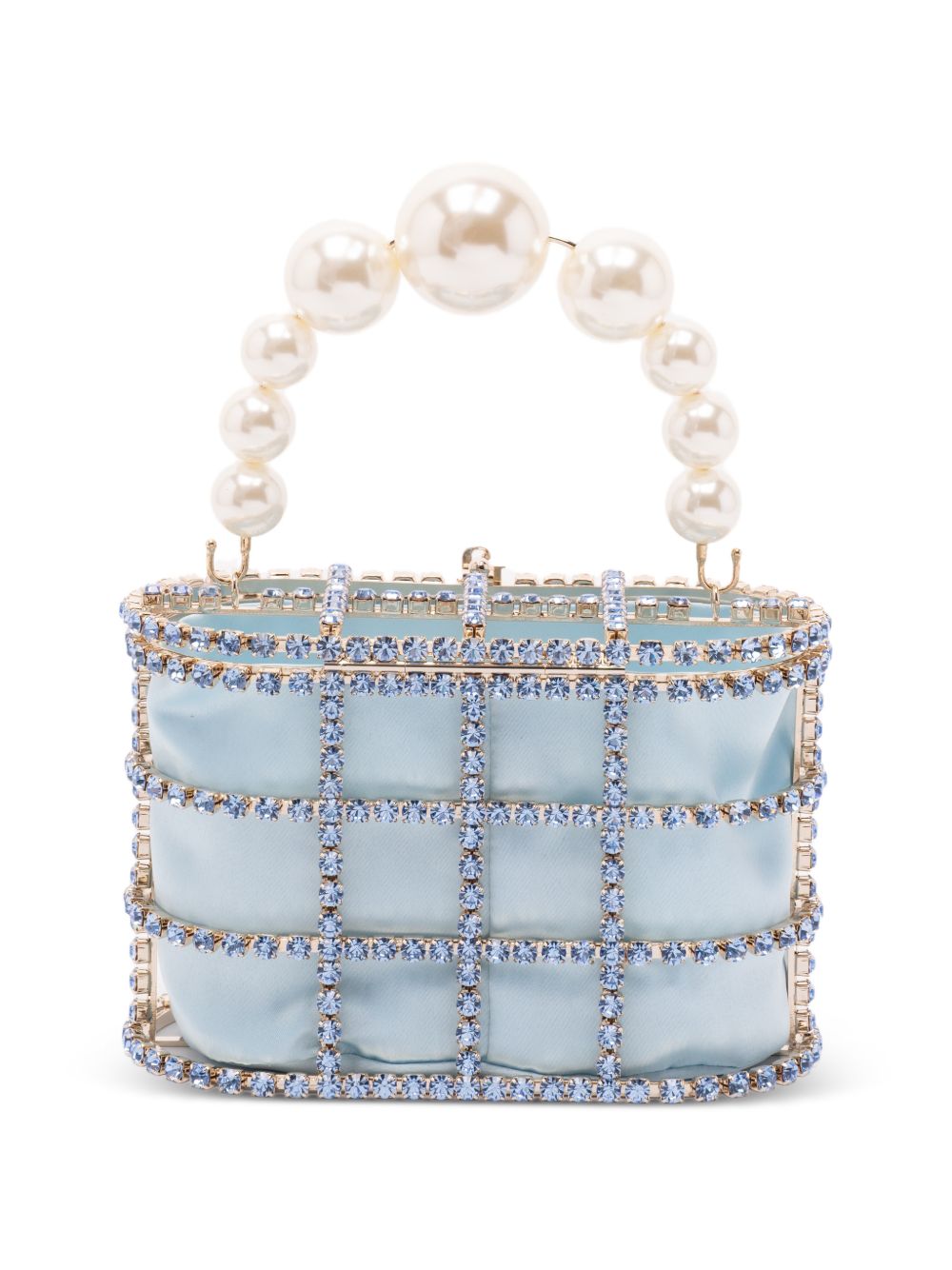 Borsa a mano con cristalli e perle holli in blu Rosantica - donna 
