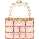 Borsa a mano con cristalli e perle holli in rosa Rosantica - donna 