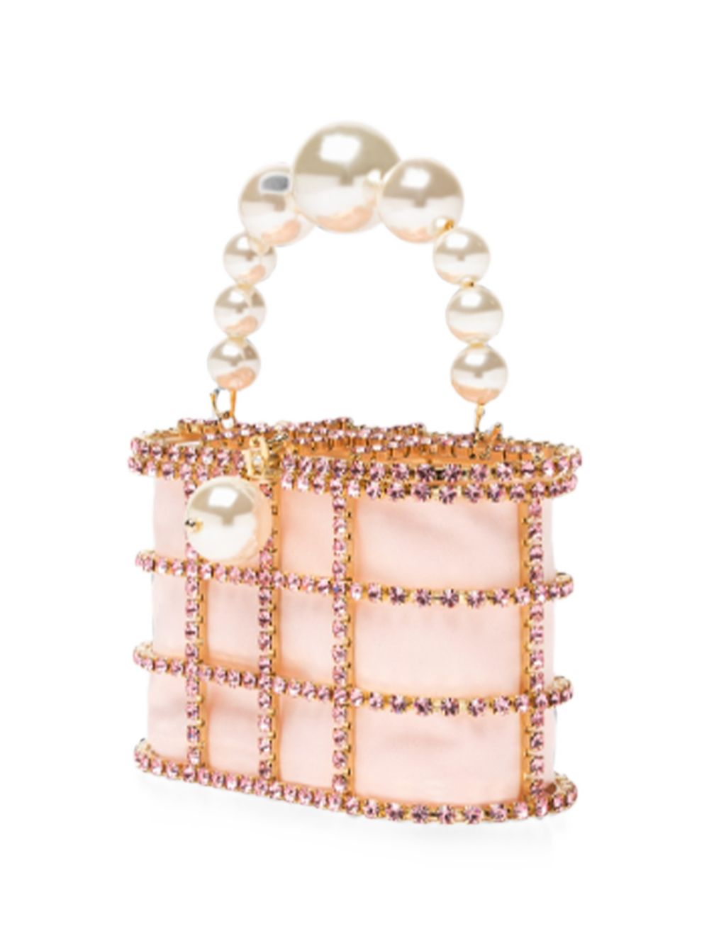 Borsa a mano con cristalli e perle holli in rosa Rosantica - donna 