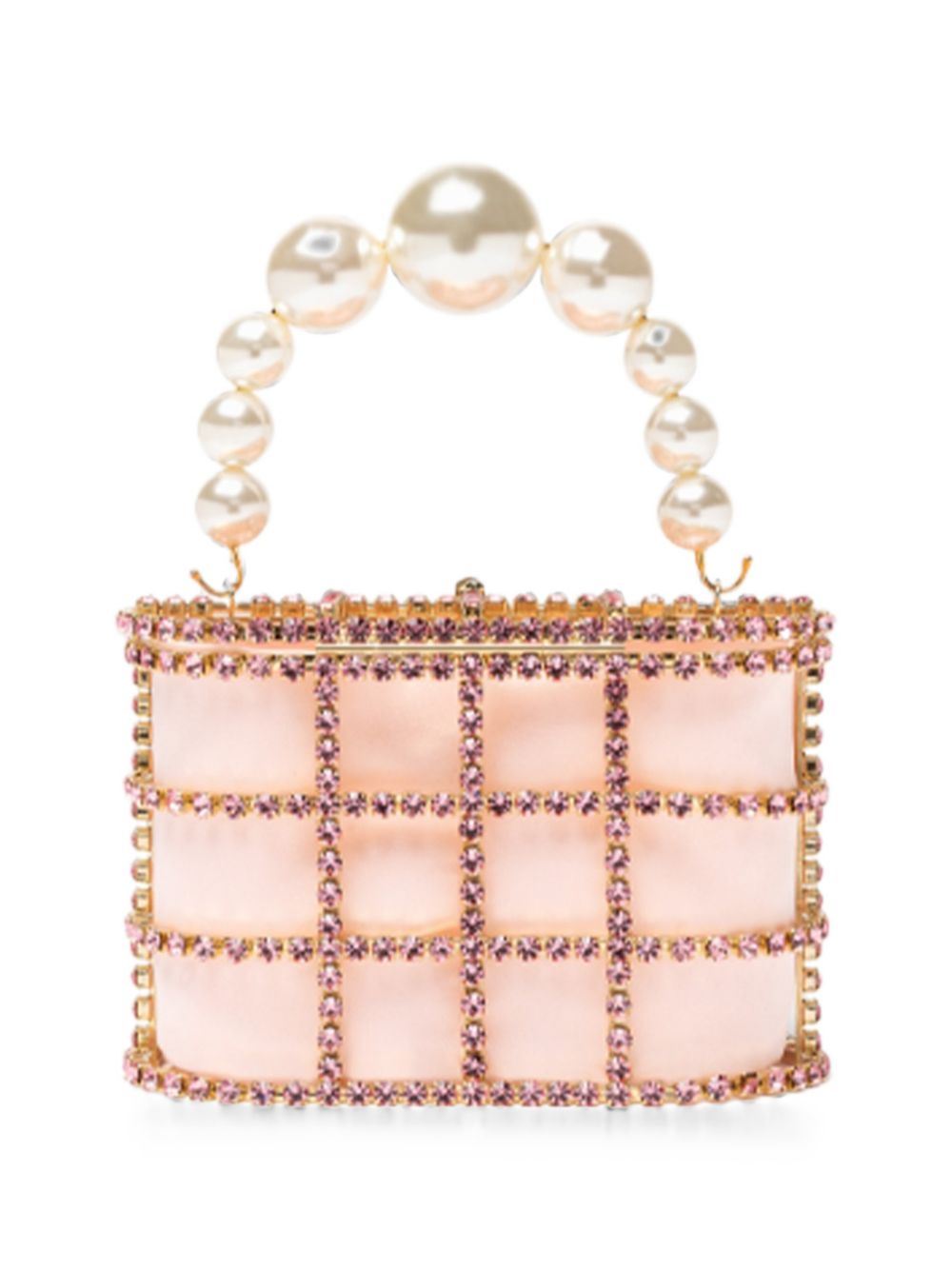Borsa a mano con cristalli e perle holli in rosa Rosantica - donna 