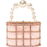 Borsa a mano con cristalli e perle holli in rosa Rosantica - donna 