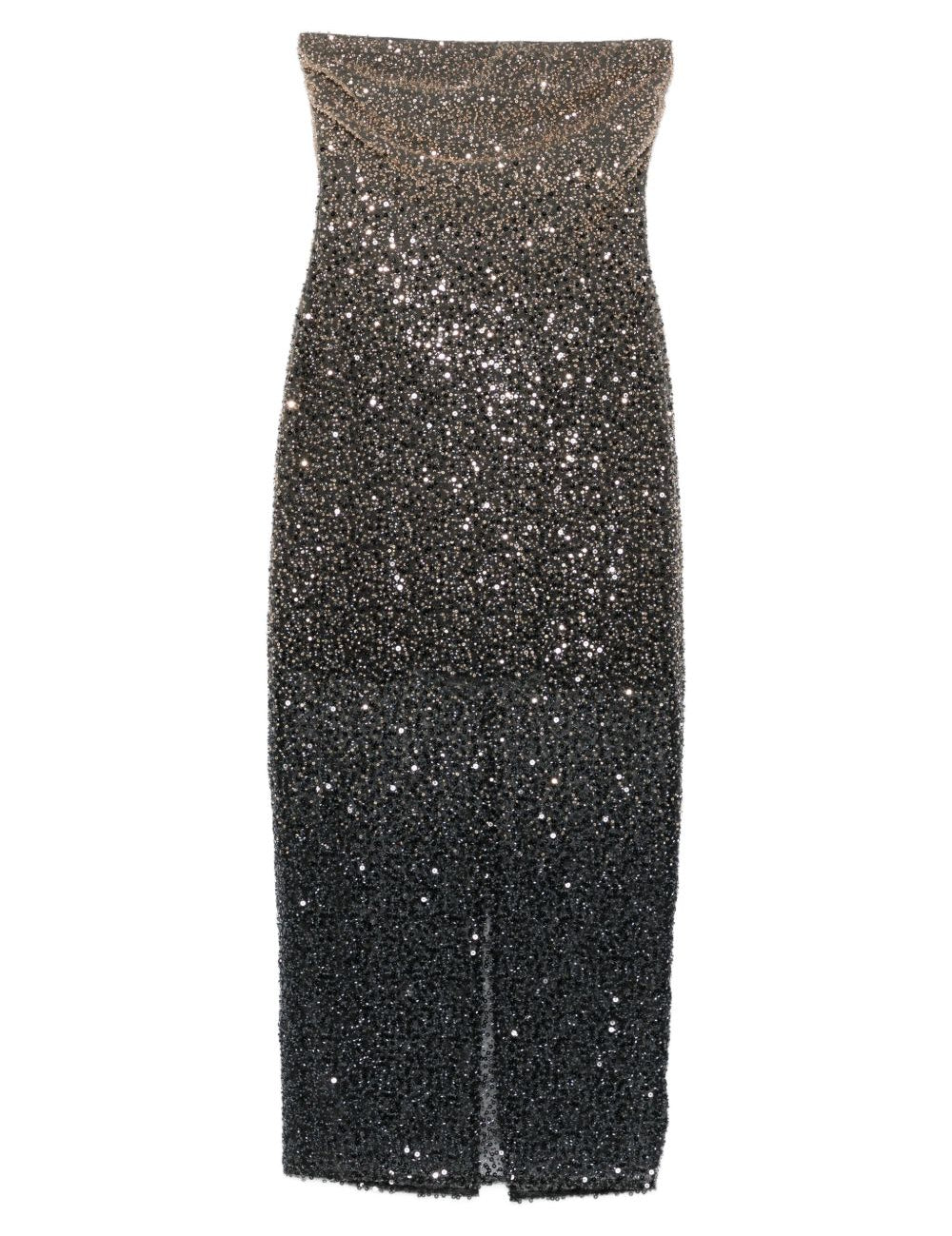 Abito midi con paillettes in nero Rotate - donna 