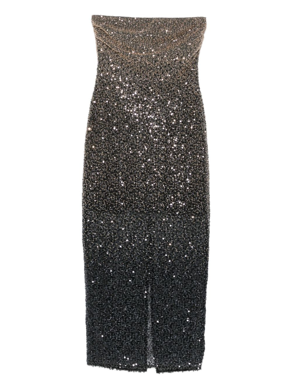 Abito midi con paillettes in nero Rotate - donna 