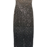 Abito midi con paillettes in nero Rotate - donna 