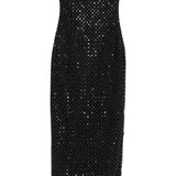 Abito lungo con perline in nero Rotate - donna 