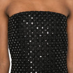 Abito lungo con perline in nero Rotate - donna 