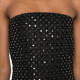 Abito lungo con perline in nero Rotate - donna 