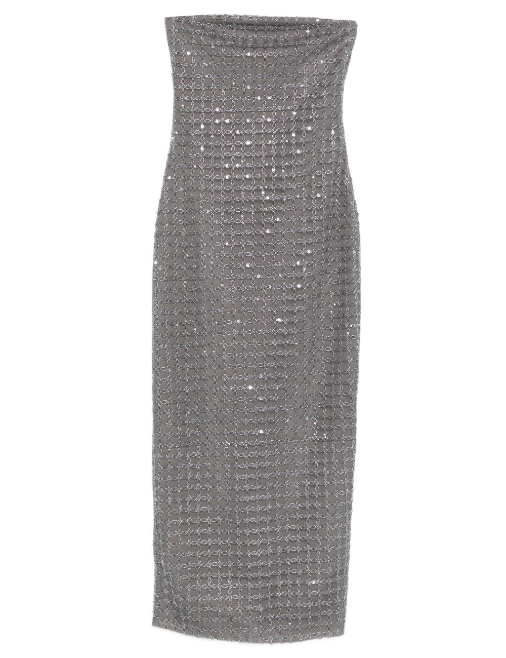 Abito lungo con decorazione in grigio Rotate - donna 