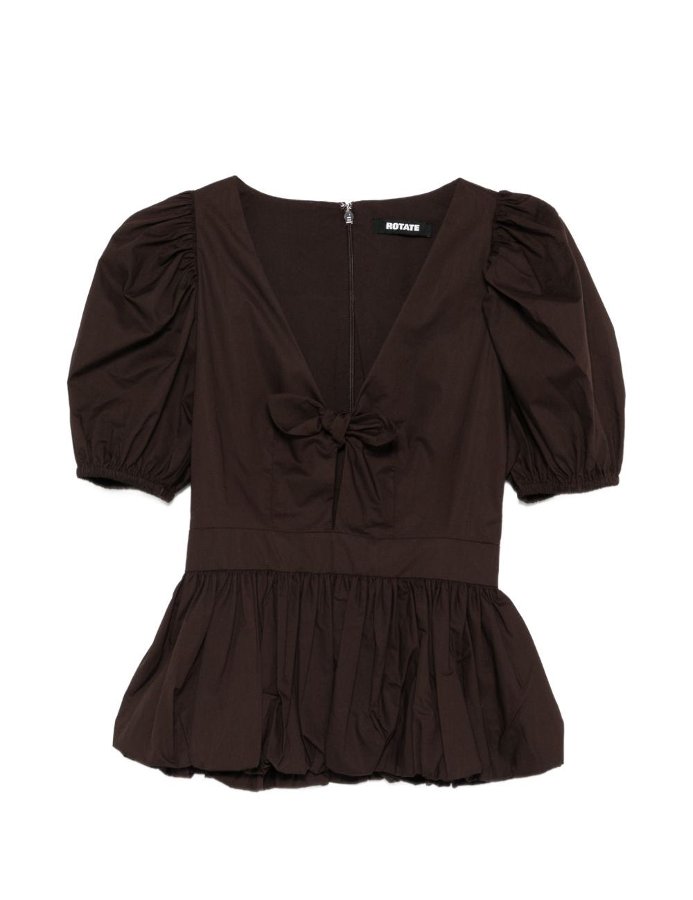 Top con maniche a sbuffo in marrone Rotate - donna 