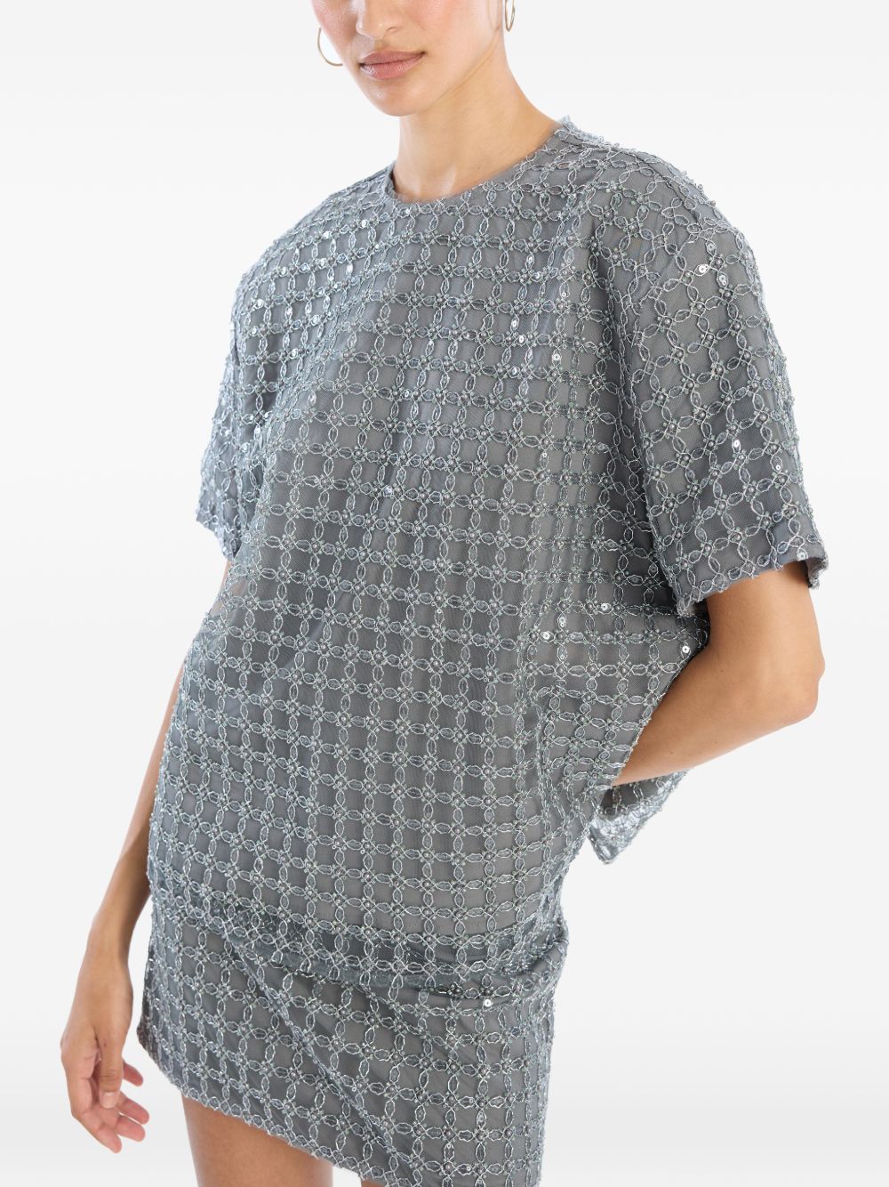 T-shirt con decorazione in grigio Rotate - donna 