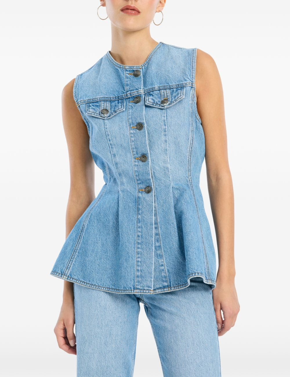 Top svasato in denim Rotate - donna 