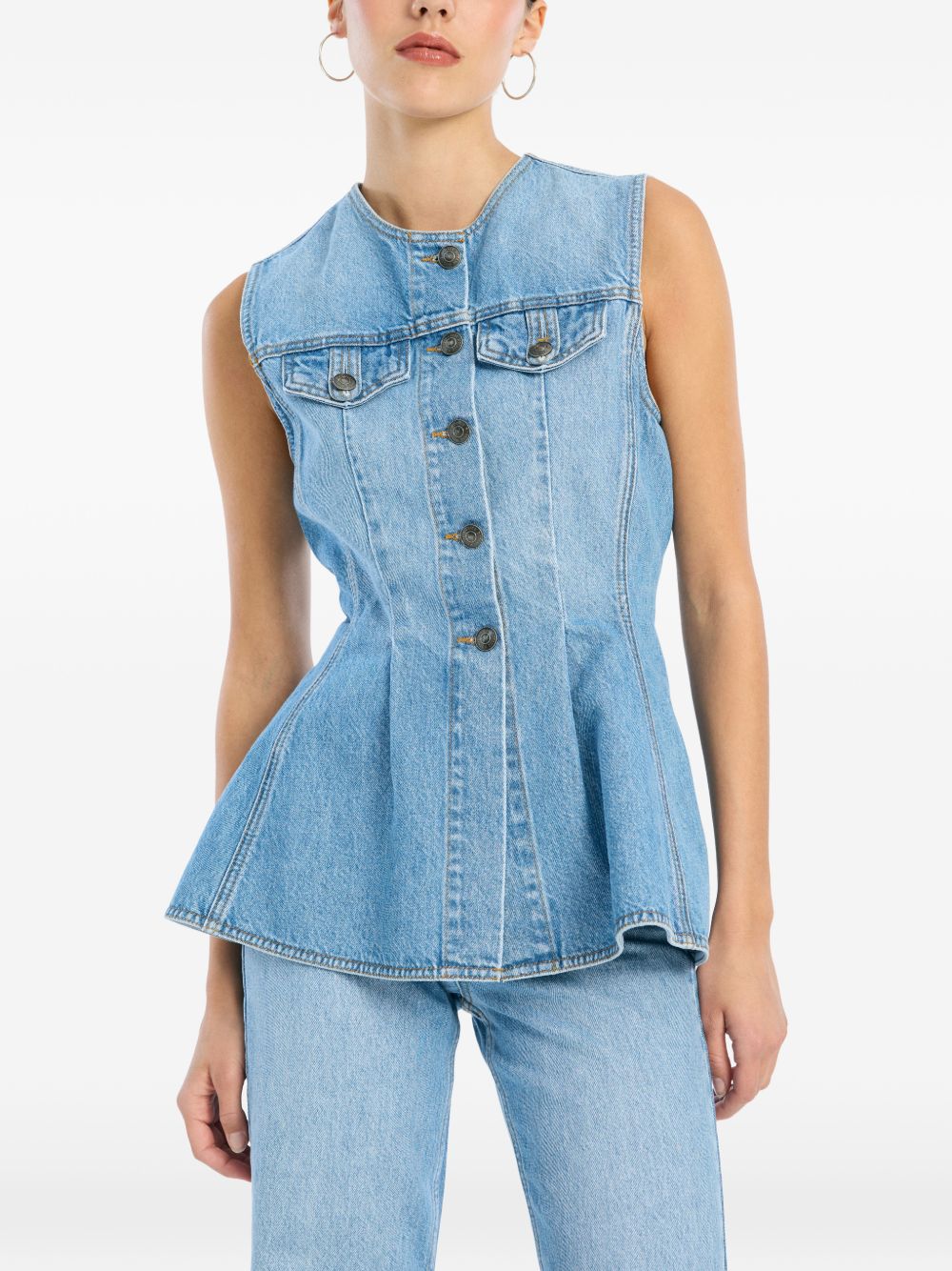 Top svasato in denim Rotate - donna 