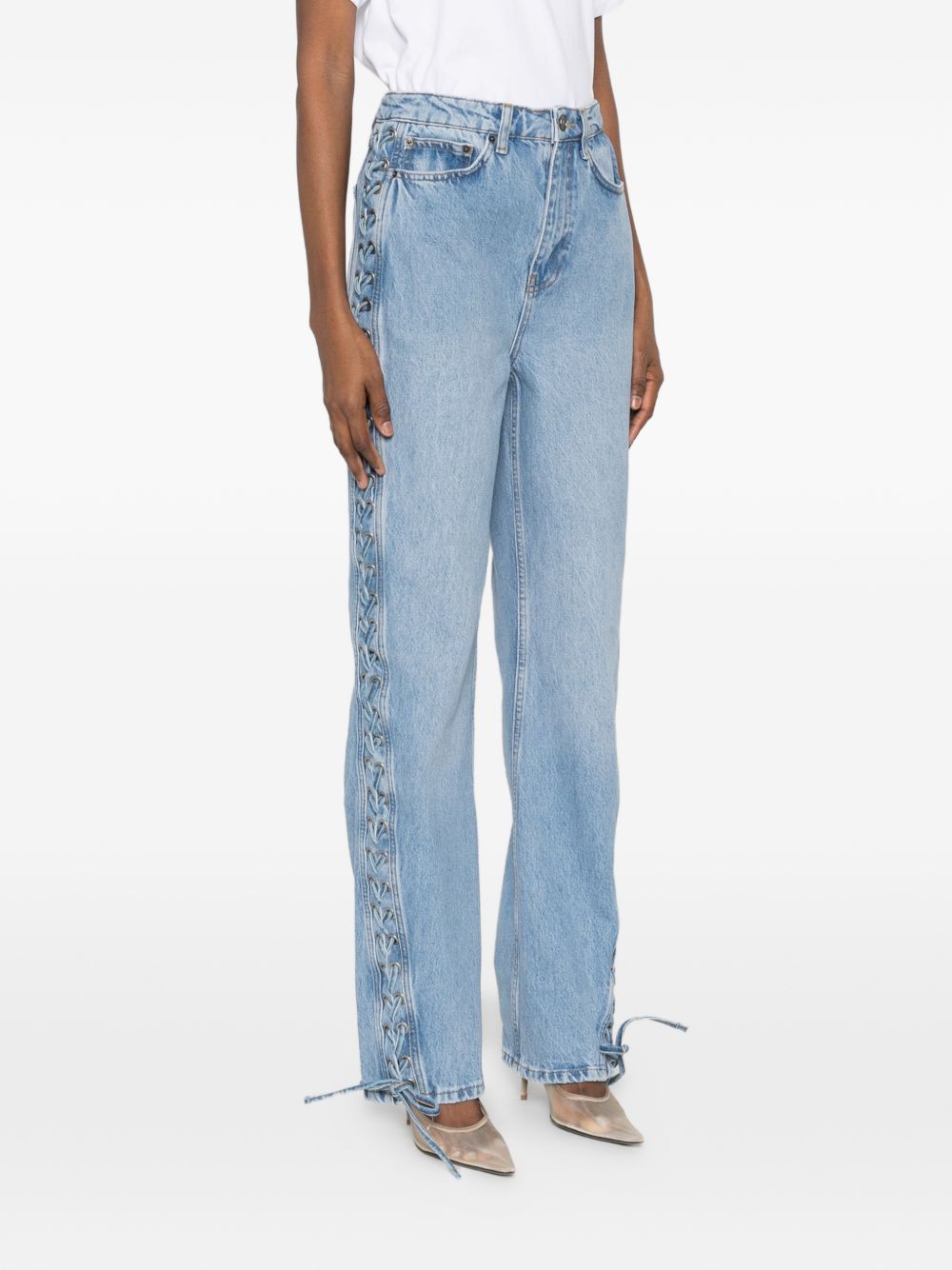 Jeans con laccetti in blu Rotate - donna 