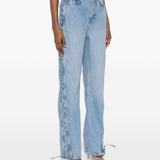 Jeans con laccetti in blu Rotate - donna 