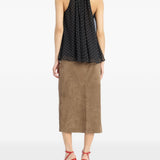 Gonna midi con spacco in marrone Rotate - donna 