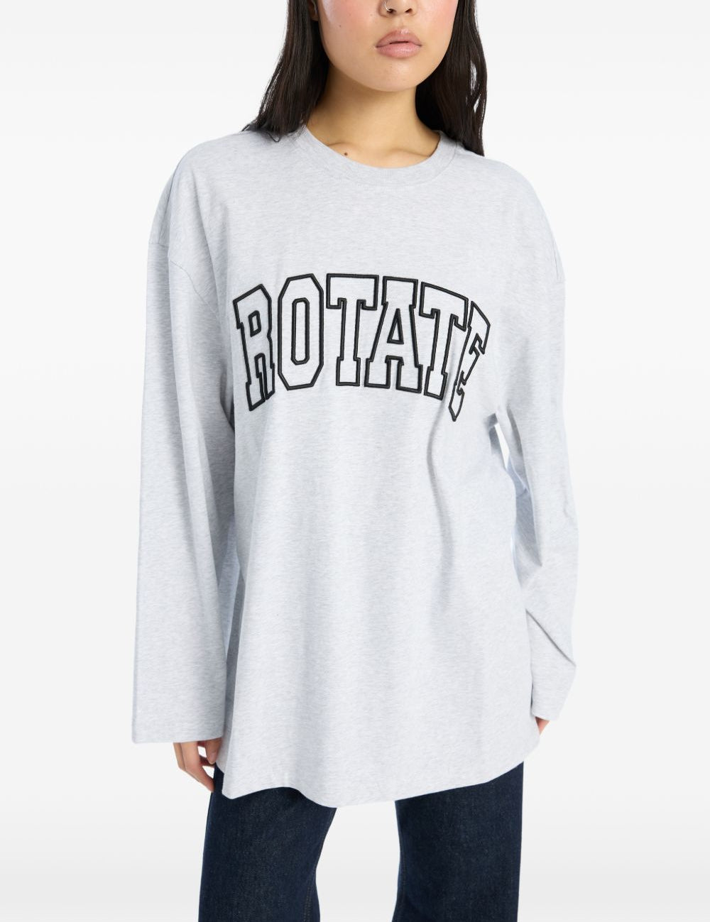T-shirt con logo in grigio Rotate - donna 