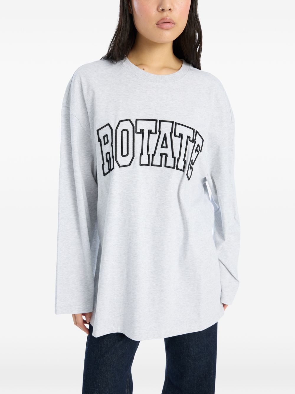 T-shirt con logo in grigio Rotate - donna 