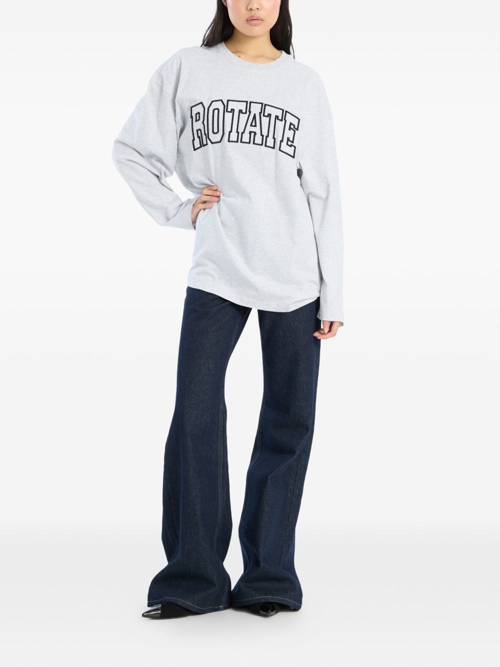 T-shirt con logo in grigio Rotate - donna 