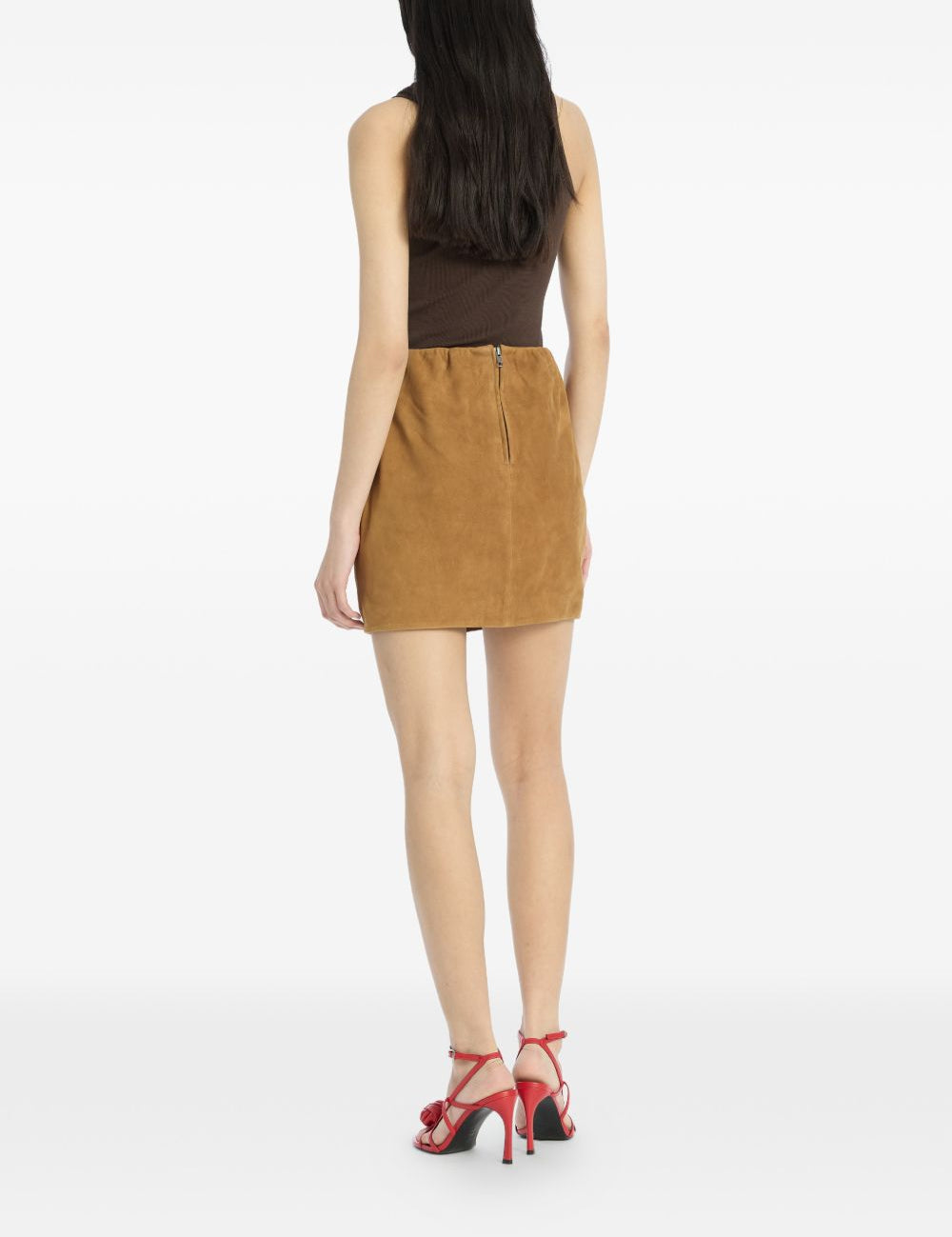 Top a coste con logo in marrone Rotate - donna 