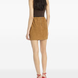 Top a coste con logo in marrone Rotate - donna 