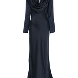 Abito lungo con scollo a scialle in blu Rotate - donna 